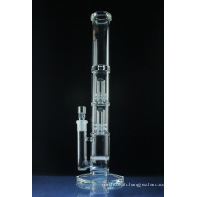 Honeycomb Disc to Double Stacked Showerhead Smoking Glass Water Pipe (ES-GB-586)